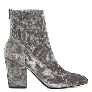 NEW-ish Nine West Sterra Grey Velvet Sock Bootie
